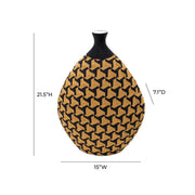 Jahia - Geometric Vase - Light Brown - R&R Furniture Gallery (Fountain Valley, CA)
