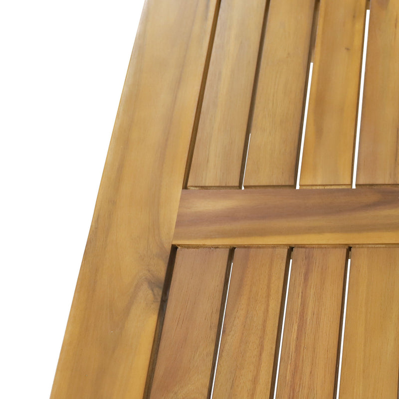 Outdoor rectangular coffee table by Noble House in brown wood finish, perfect for patio or garden seating areas.