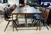 Shane - Modern Acacia & Brass Dining Table — view 5