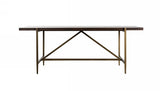 Shane - Modern Acacia & Brass Dining Table