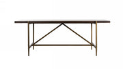 Shane - Modern Acacia & Brass Dining Table