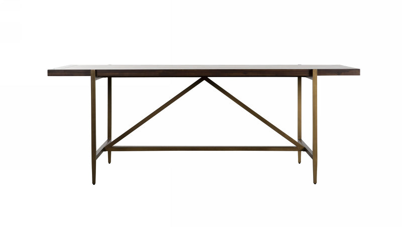 Shane - Modern Acacia & Brass Dining Table