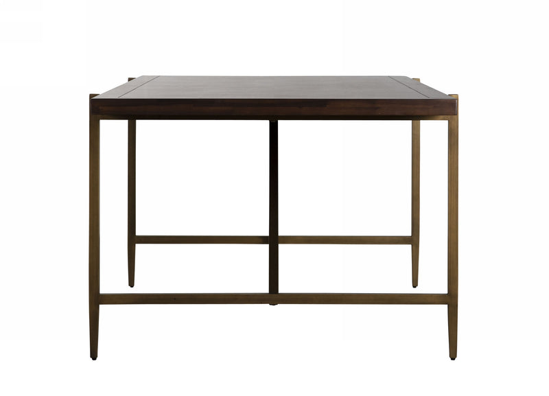 Shane - Modern Acacia & Brass Dining Table — view 2
