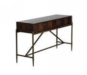 Shane - Modern Acacia & Brass Console Table — view 2