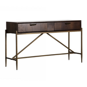 Shane - Modern Acacia & Brass Console Table — view 4