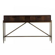 Shane - Modern Acacia & Brass Console Table — view 3