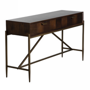 Shane - Modern Acacia & Brass Console Table — view 5