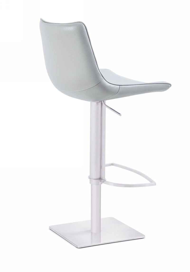 Manning - Modern White Adjustable Bar Stool — view 2