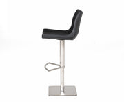 Aaron - Modern Black Eco-Leather Bar Stool — view 2