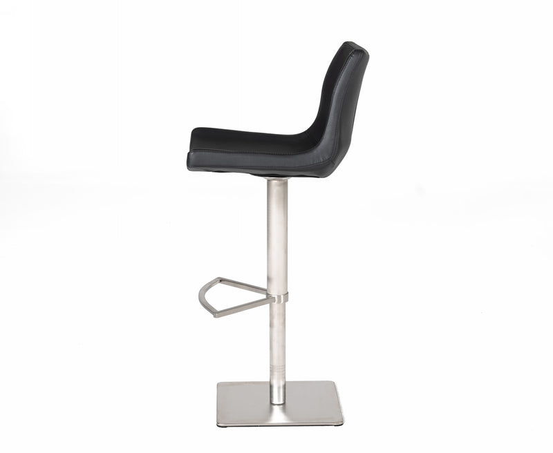 Aaron - Modern Black Eco-Leather Bar Stool — view 2