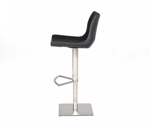 Aaron - Modern Black Eco-Leather Bar Stool — view 2