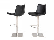 Aaron - Modern Black Eco-Leather Bar Stool — view 4