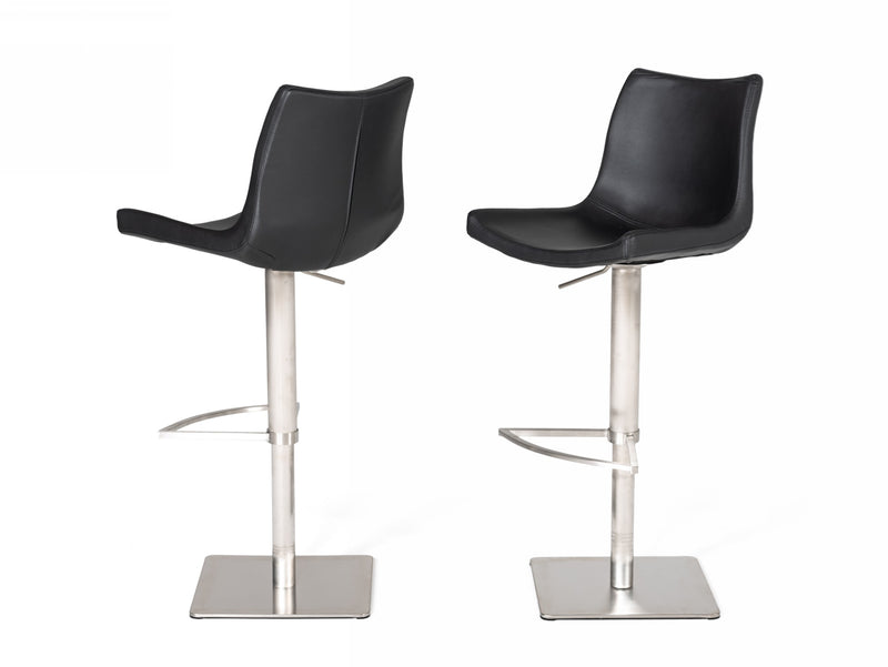 Aaron - Modern Black Eco-Leather Bar Stool — view 4