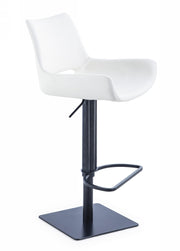 Niles - Modern White Adjustable Bar Stool
