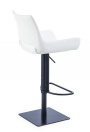 Niles - Modern White Adjustable Bar Stool — view 2