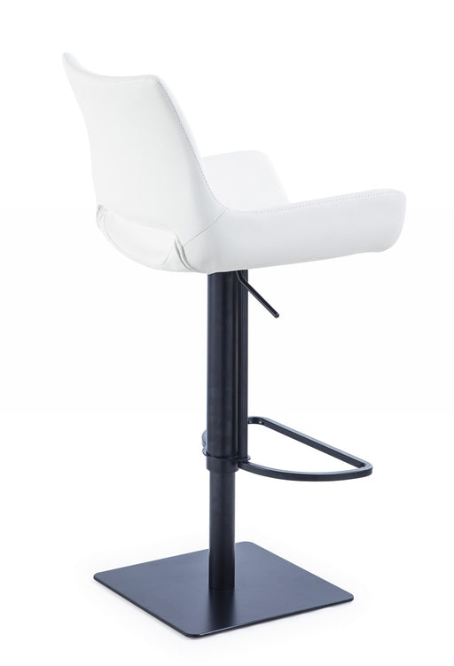 Niles - Modern White Adjustable Bar Stool — view 2