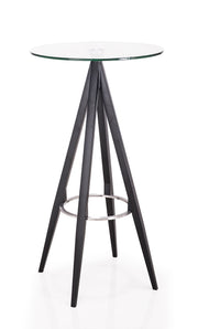 Dallas - Clear Glass and Black Metal Bar Table — view 2