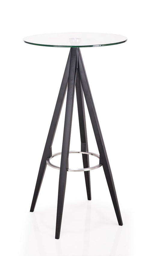 Dallas - Clear Glass and Black Metal Bar Table — view 2