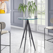 Dallas - Clear Glass and Black Metal Bar Table — view 3