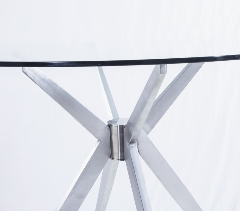 Dallas - Modern Brushed Stainless Steel Dining Table — view 2