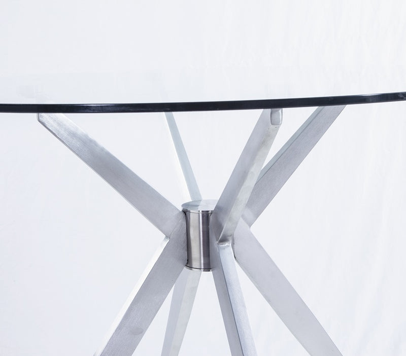 Dallas - Modern Brushed Stainless Steel Dining Table — view 5