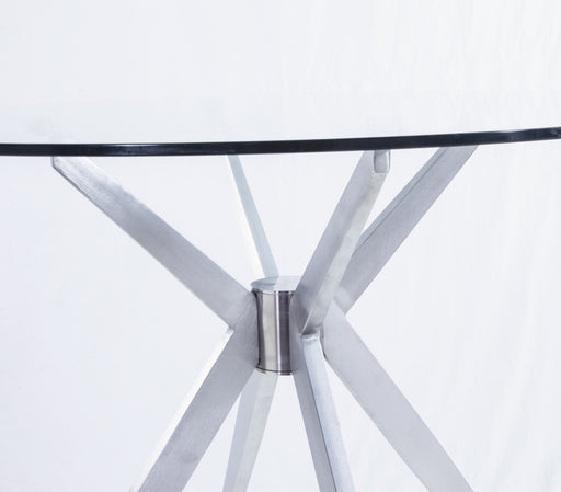 Dallas - Modern Brushed Stainless Steel Dining Table — view 2