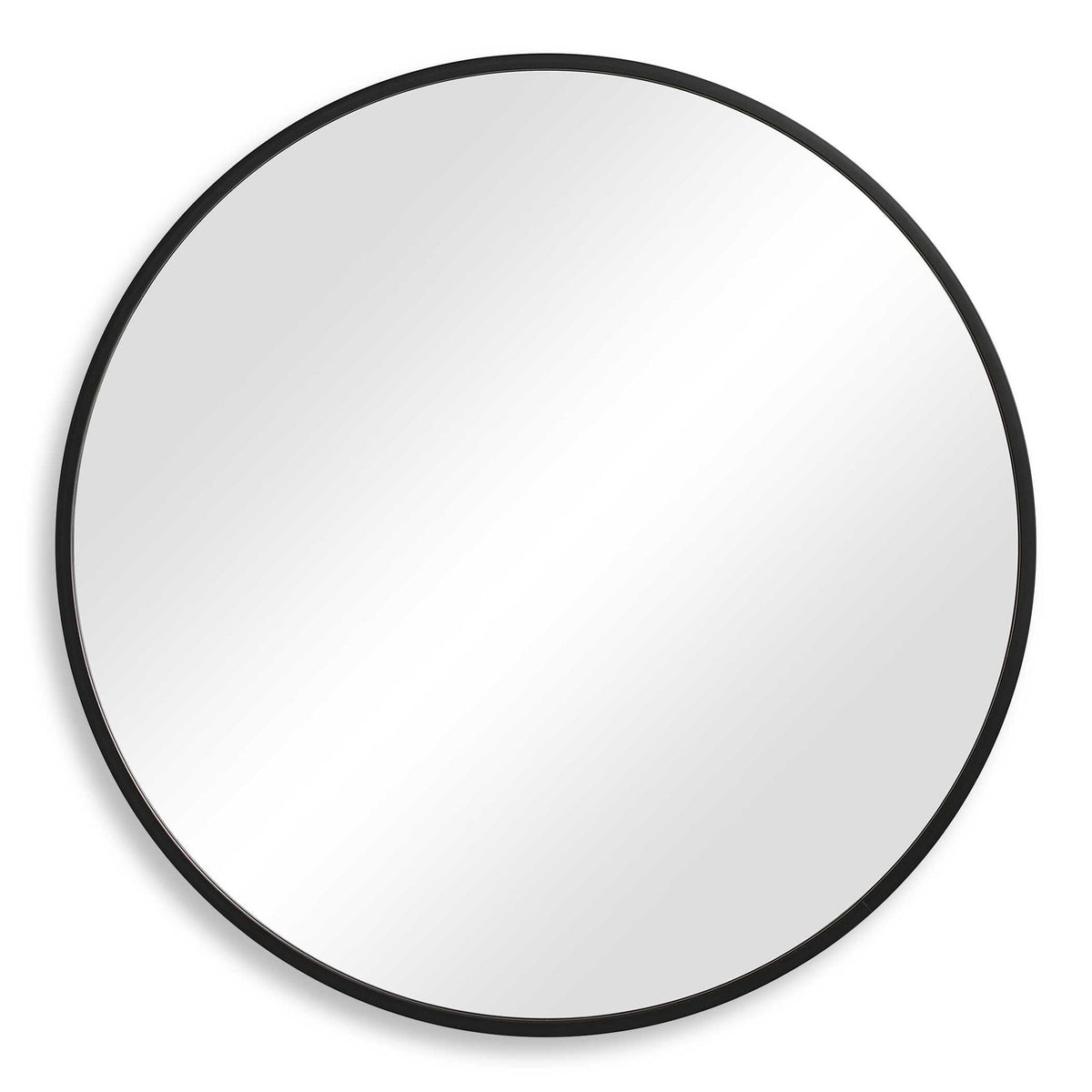 Contemporary Round Mirror - Black Matte