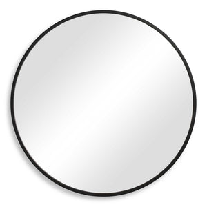 Contemporary Round Mirror - Black Matte