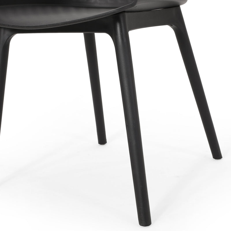 Set of two Noble House Azalea chairs with wooden legs and upholstered seats, modern design for dining or living spaces.