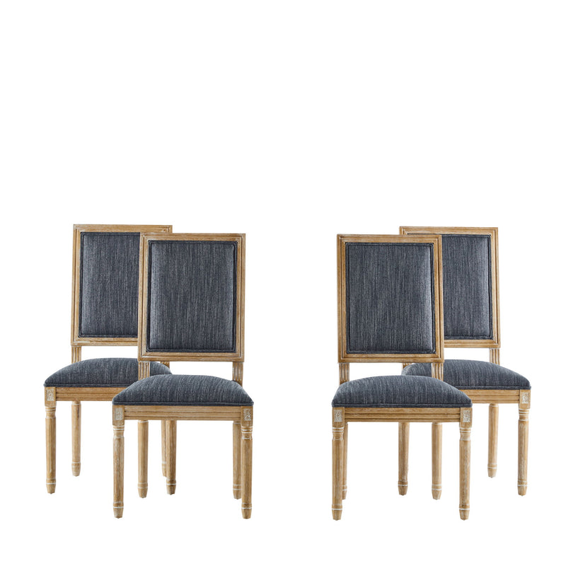 French Country Style Dining Chair With Upholstered Seating And Fluted Legs - R&R Furniture Gallery (Fountain Valley, CA)