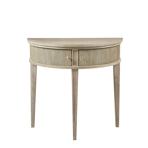 Vintage-inspired JLA storage console table with fluted doors, featuring a classic design and spacious storage.