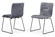 Yannis - Modern Grey Fabric Dining Chair (Set of 2)