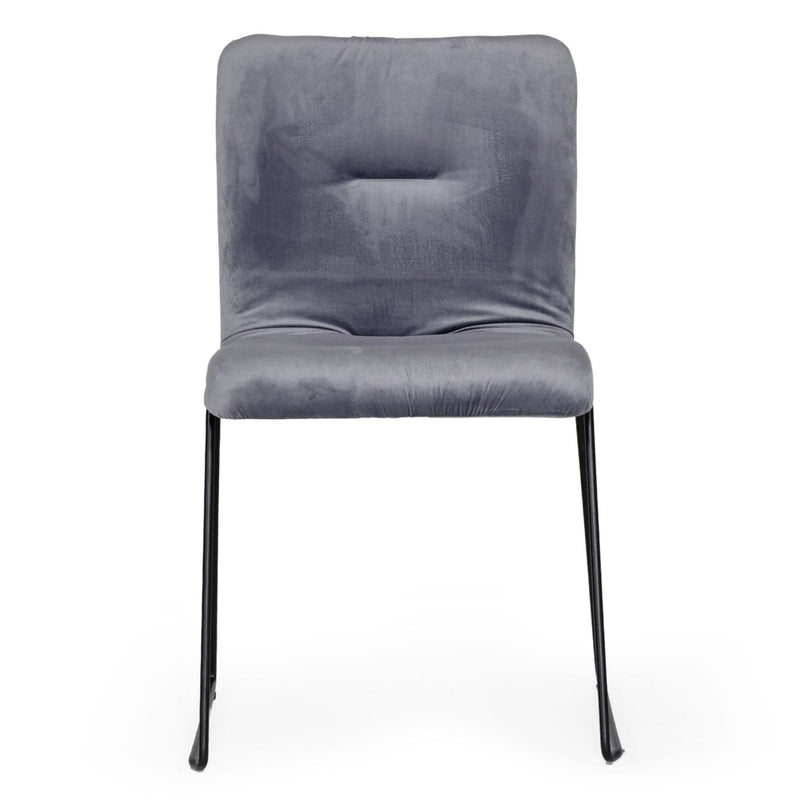 Yannis - Modern Grey Fabric Dining Chair (Set of 2) — view 2
