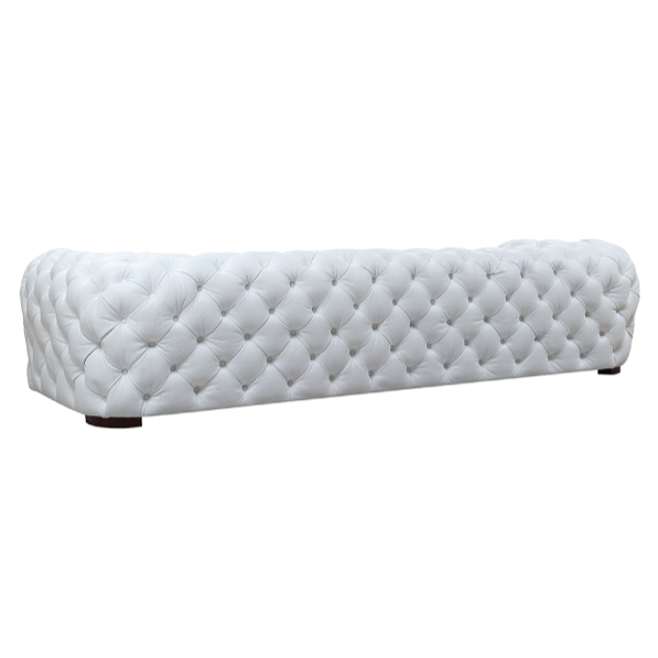 Dexter Transitional White Full Italian Leather Sofa — view 5