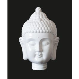 Modern White Buddha Head Sculpture
