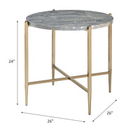 Tainte - End Table - Faux Marble Top & Champagne - R&R Furniture Gallery (Fountain Valley, CA)