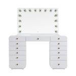 Hollywood - 13-Drawer Desk With Jumbo Vanity Mirror - White - R&R Furniture Gallery (Fountain Valley, CA)