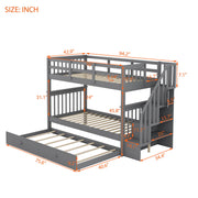 Stairway Bunk Bed With Storage And Guard Rail For Bedroom - R&R Furniture Gallery (Fountain Valley, CA)