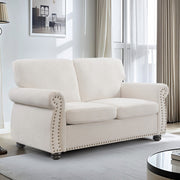 Soft Loveseat, Upholstered 2 Seater Couch, Loose Back Cushions And Turned Legs - R&R Furniture Gallery (Fountain Valley, CA)
