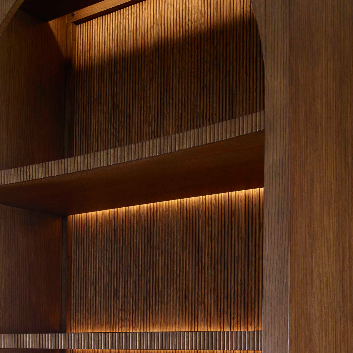 High Light - Lighted Bookcase - Woodtone