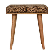 Leopard Tray Style Footstool - Brown Oak - R&R Furniture Gallery (Fountain Valley, CA)