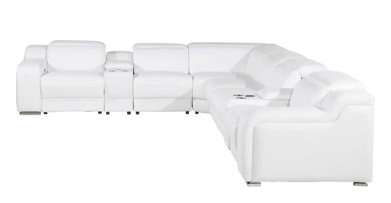 1116 - 8-Piece L-Shaped Sectional Sofa In With 3 Power Recliners & Power Headrests