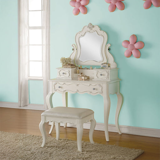 Edalene - Vanity Desk With Mirror - Pearl White - R&R Furniture Gallery (Fountain Valley, CA)
