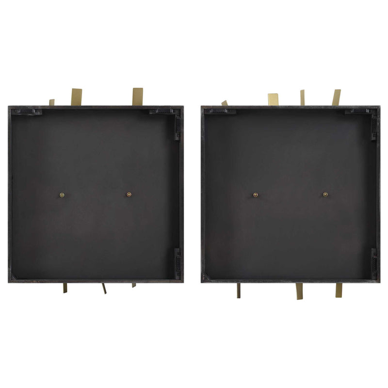 Crosshatch - Metal Wall Decor (Set of 2) - Dark Brown
