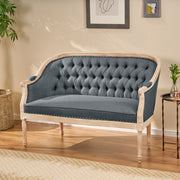 French Country Chesterfield Style Tufted Loveseat - R&R Furniture Gallery (Fountain Valley, CA)