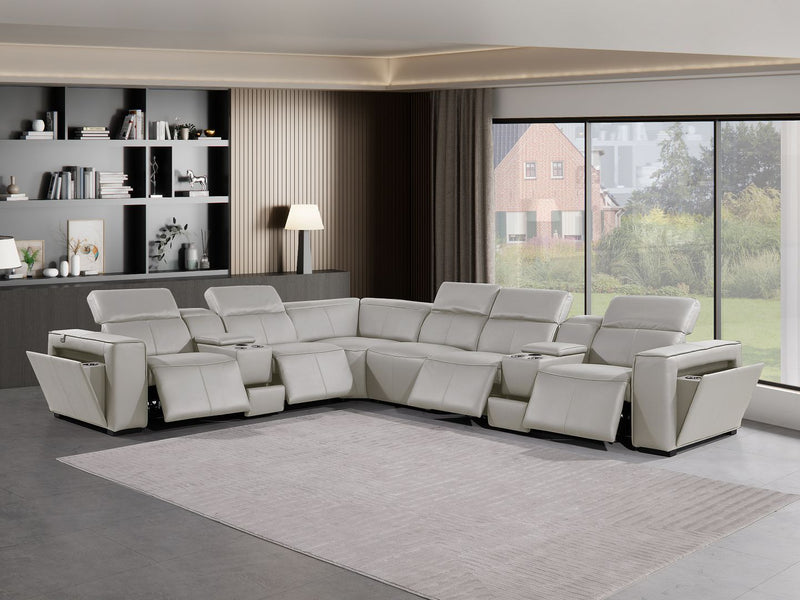 1224 - 8-Piece L-Shaped Sectional Sofa In With 4 Power Recliners & Power Headrests