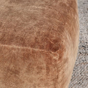 Classic Home velvet heirloom accent pouf in hazel, showcasing soft, plush fabric and round, stylish design for living room decor.