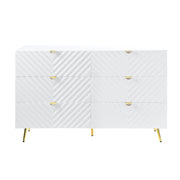 Gaines - 55" Dresser - White High Gloss - R&R Furniture Gallery (Fountain Valley, CA)