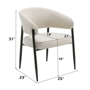 Jirina - Chenille Arm Chair With Metal Legs (Set of 2) - Beige & Black - R&R Furniture Gallery (Fountain Valley, CA)