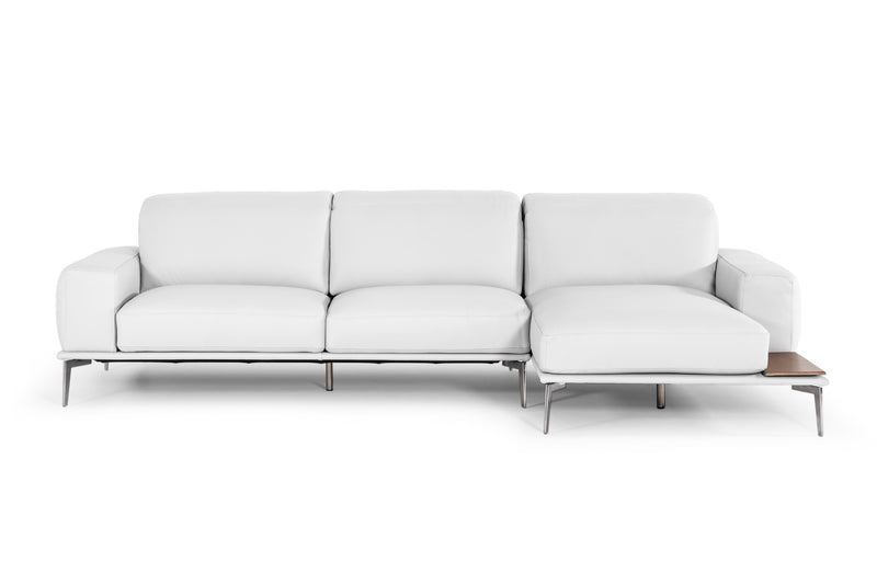 Villeneuve - Modern White Italian Leather Sectional Sofa — view 2